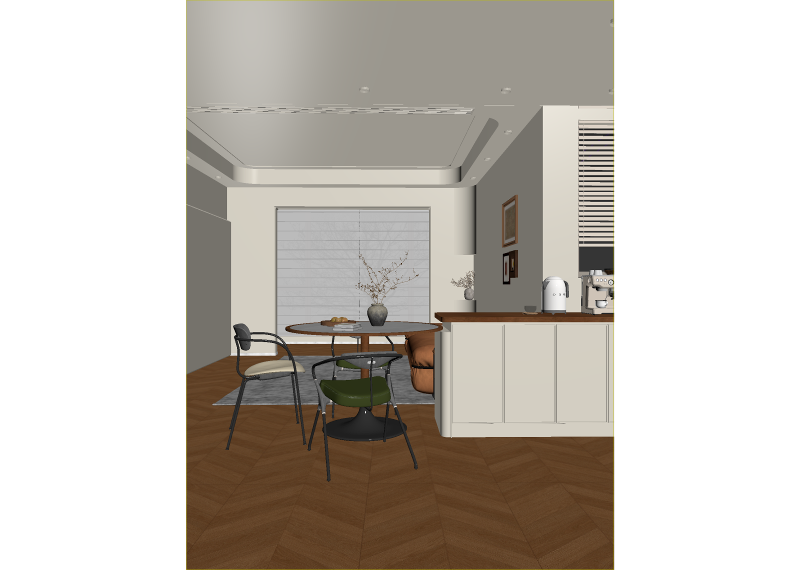 奶油家居餐厅3D模型下载【ID:1215091894】