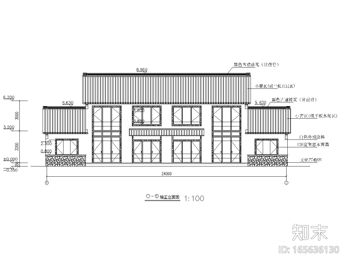 一套不错的民宿建筑结构全套图纸cad施工图下载【ID:165636130】