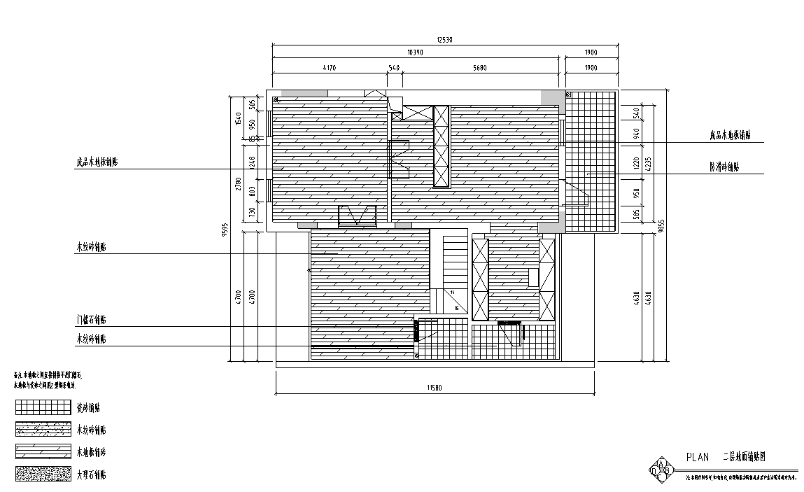 [湖南]长沙310 ㎡顶层洋房住宅设计施工图cad施工图下载【ID:168260145】