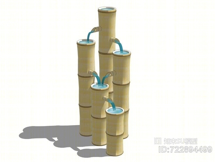 竹子文化水景SU模型下载【ID:722894499】