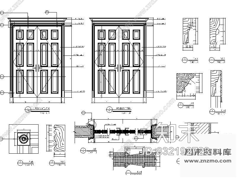 图块/节点门装修详图cad施工图下载【ID:832192723】