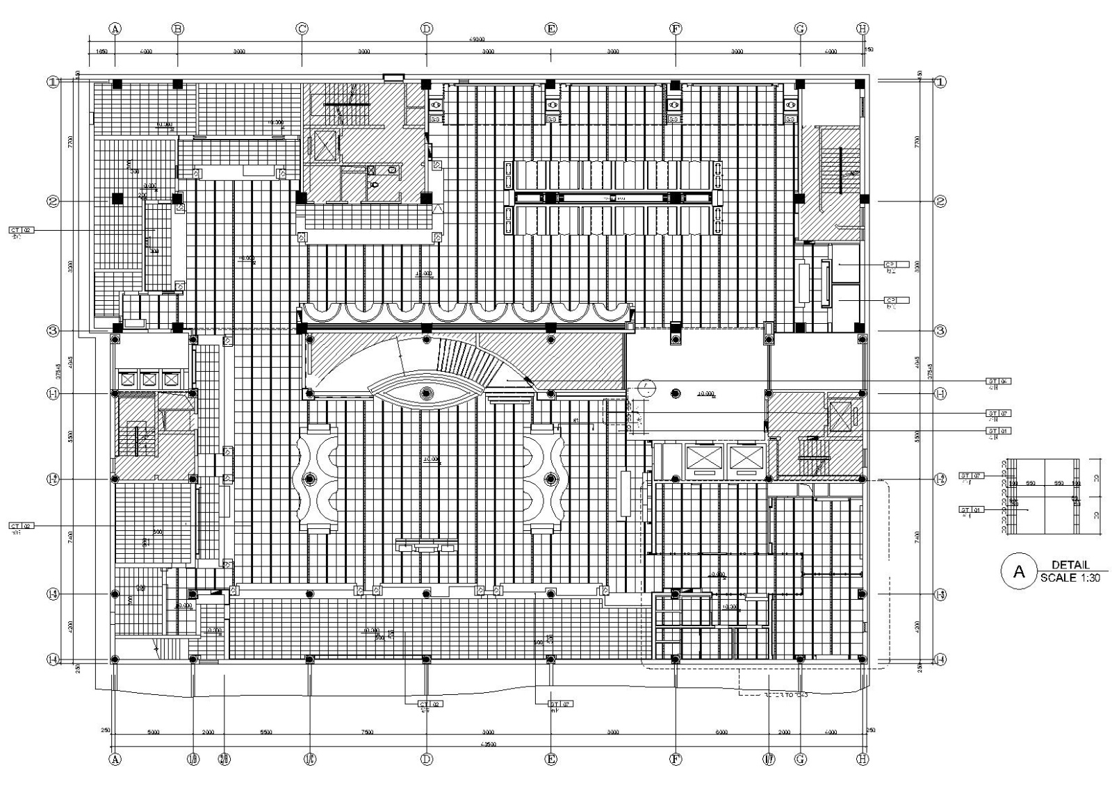 ​[北京]净雅大酒店餐厅层室内设计施工图施工图下载【ID:160423165】