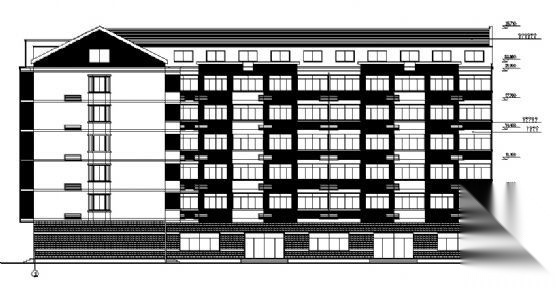 某六层宿舍楼建筑方案图cad施工图下载【ID:149850164】