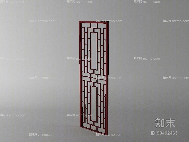 传统中式原木色木艺镂空屏风3D模型下载【ID:90402465】