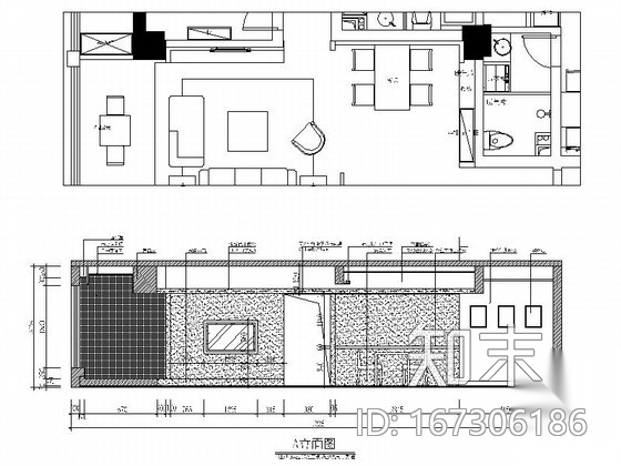 146平现代简约风格五居室样板间CAD装修施工图（含全套软...施工图下载【ID:167306186】