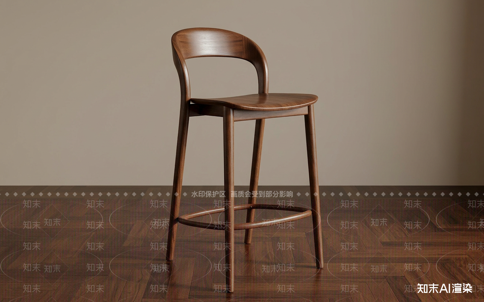 中古吧椅3D模型渲染效果图