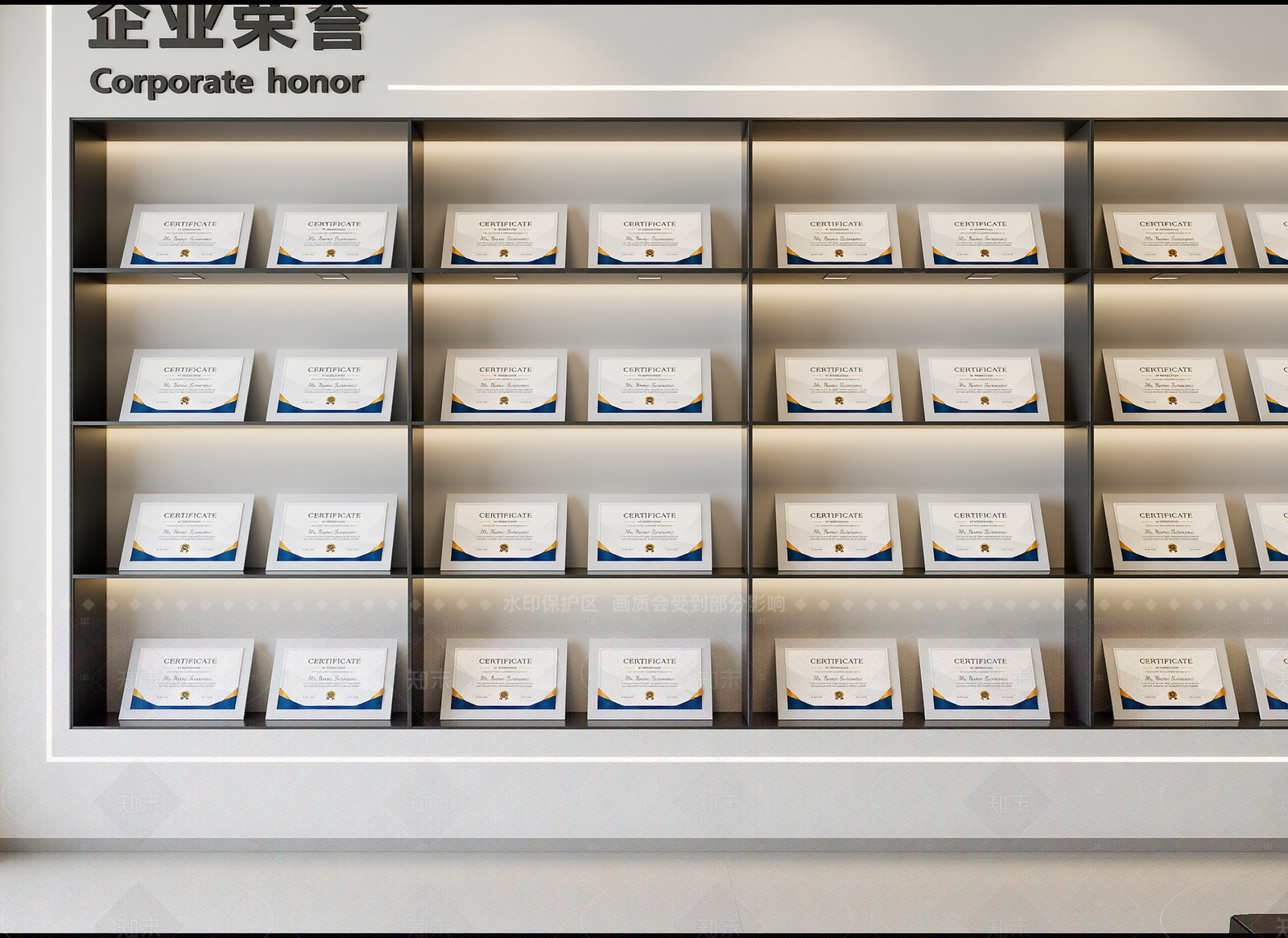 现代企业文化展厅3D模型下载【ID:1214970607】