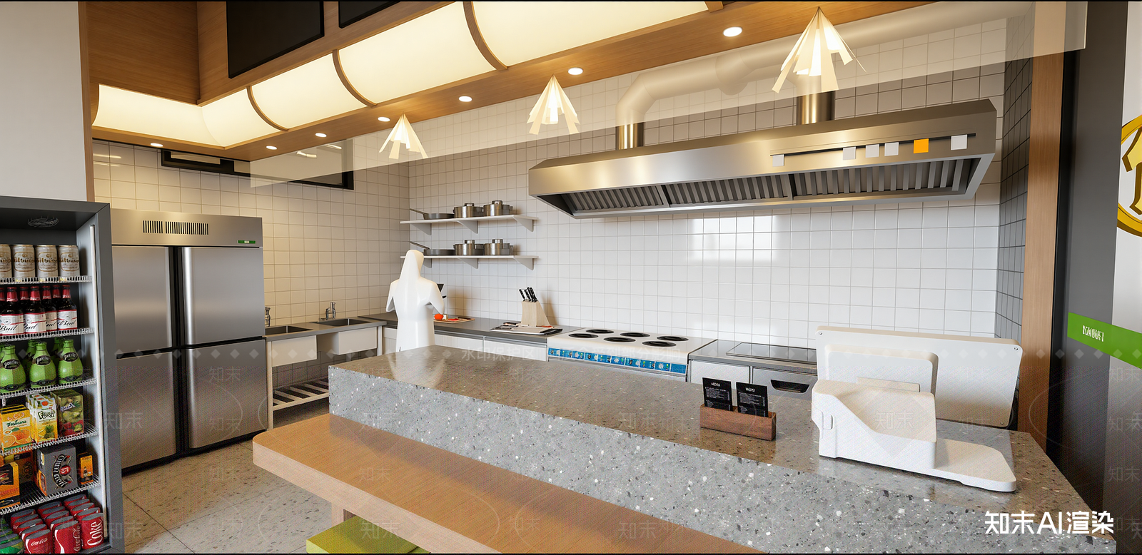 现代快餐店SU模型下载【ID:1216053924】