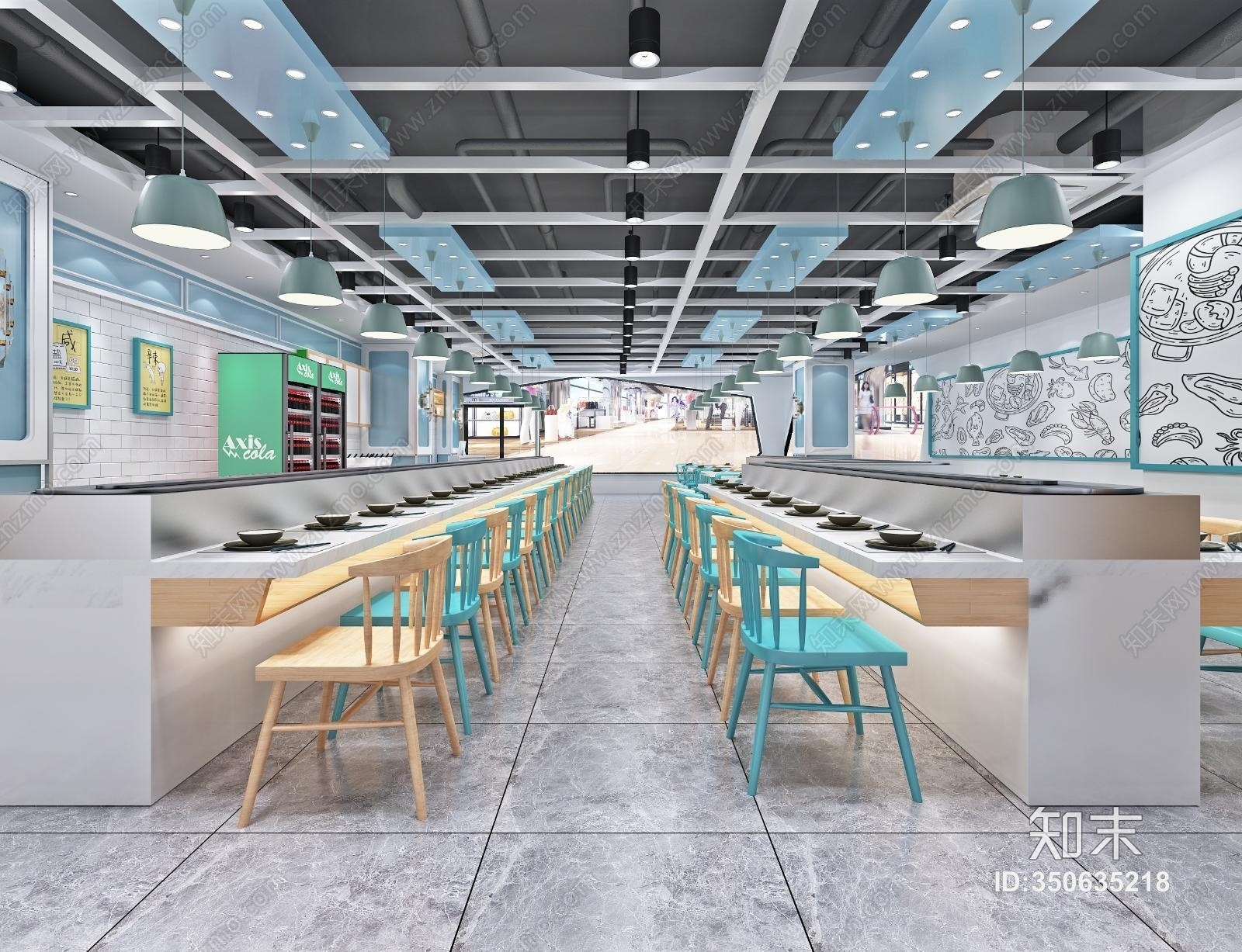 北欧旋转小火锅店3D模型下载【ID:350635218】