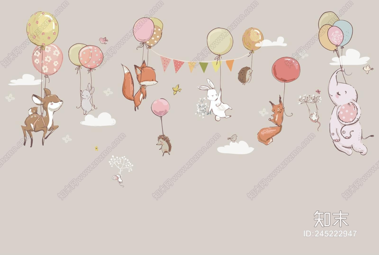 儿童房壁画贴图贴图下载【ID:245222947】