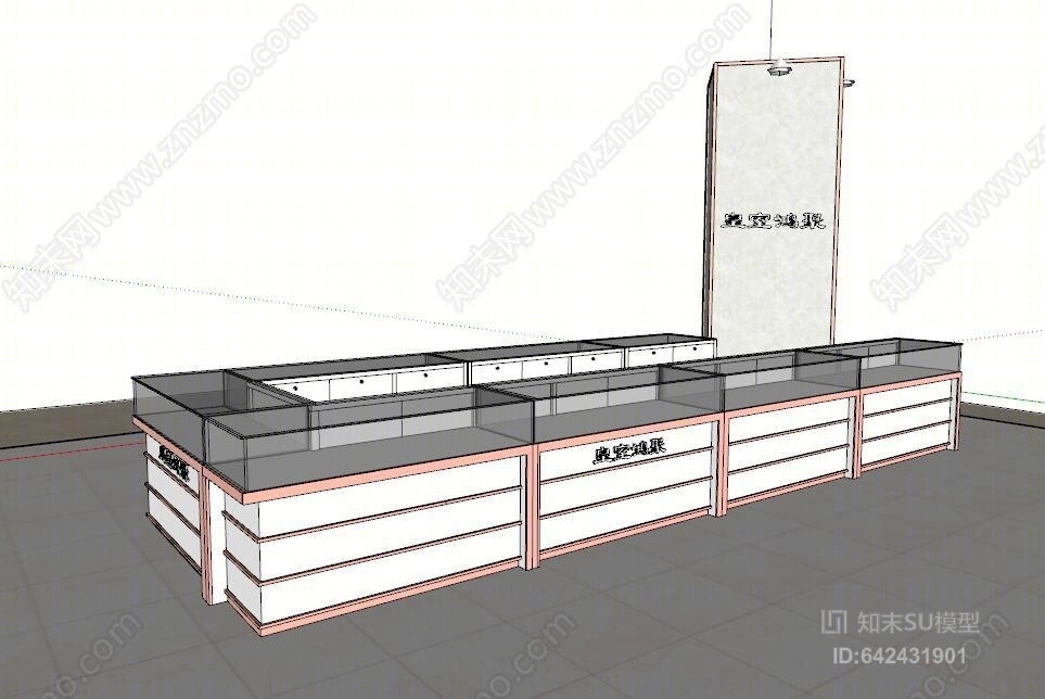 玻璃柜台SU模型下载【ID:642431901】
