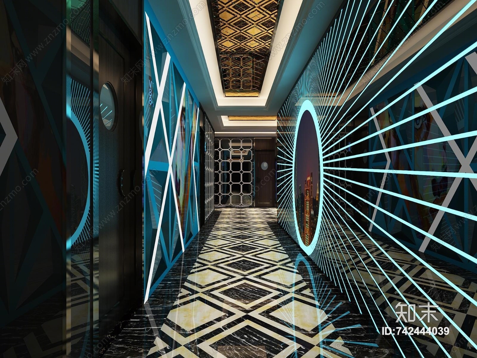 现代ktv过道超市3D模型下载【ID:742444039】