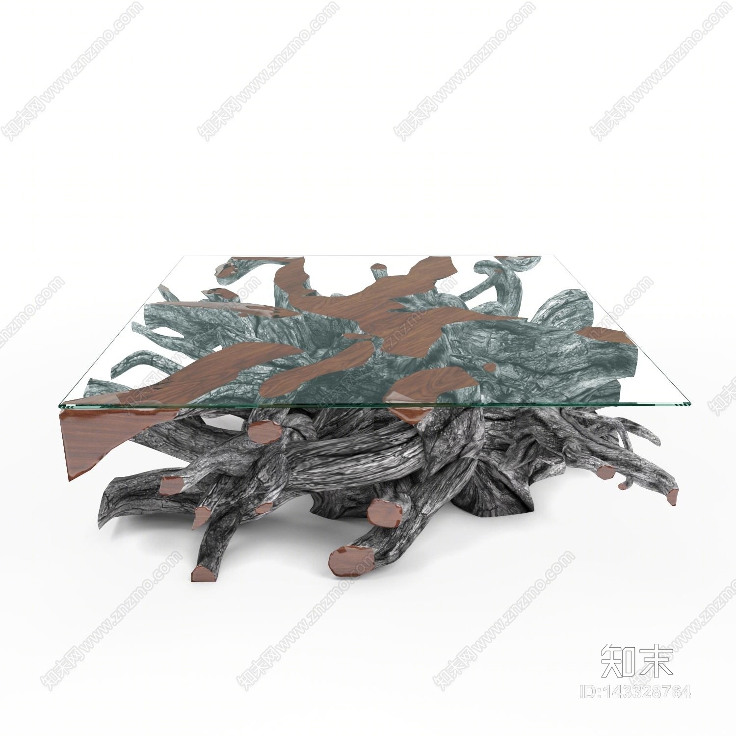 现代风格根雕茶几3D模型下载【ID:143328764】