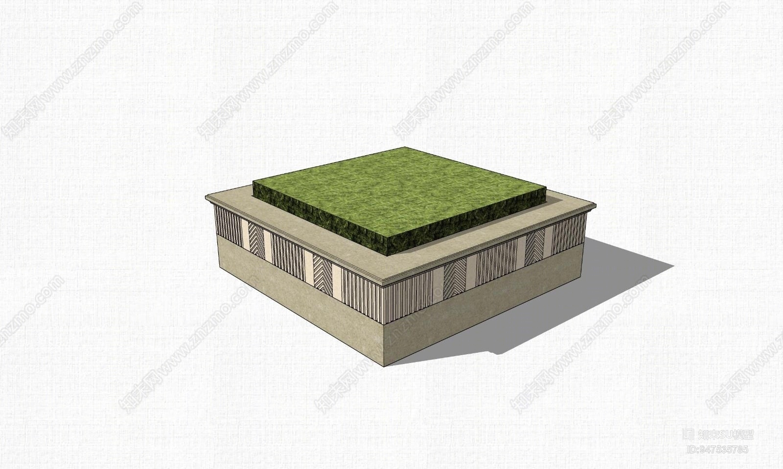 现代方形树池SU模型下载【ID:947535785】