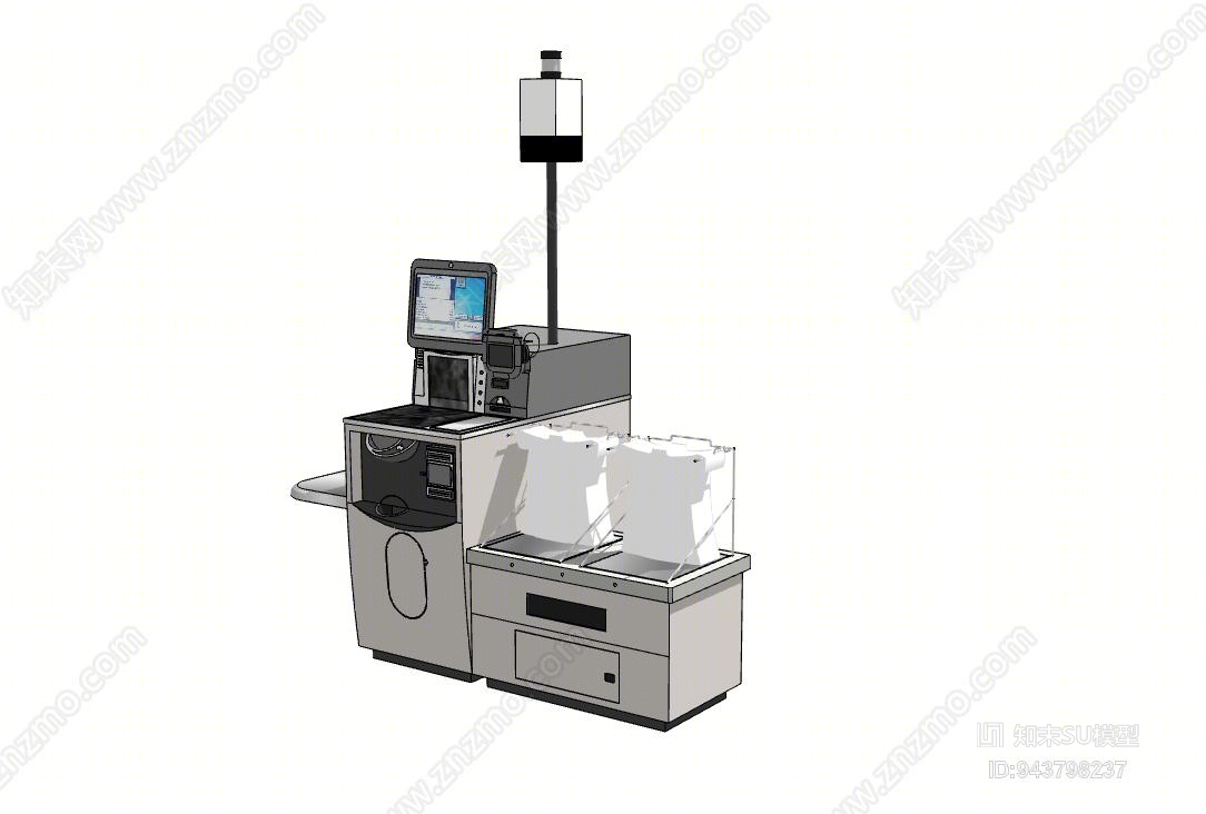 现代风格商用服务付款机SU模型下载【ID:943798237】