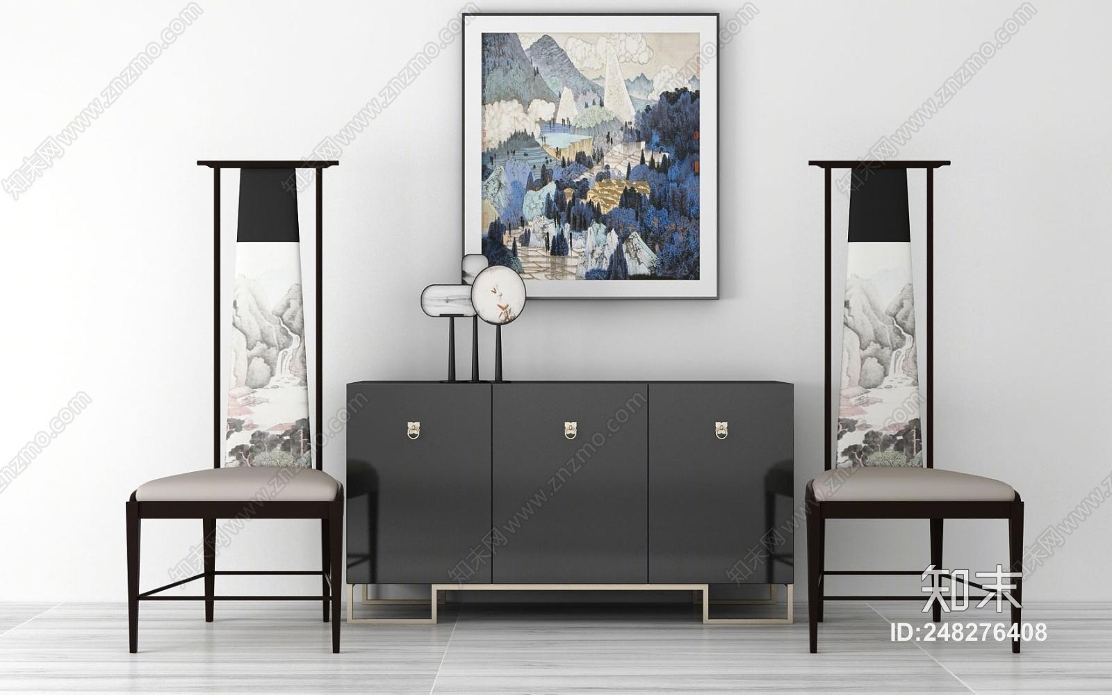 中式椅子3D模型下载【ID:248276408】