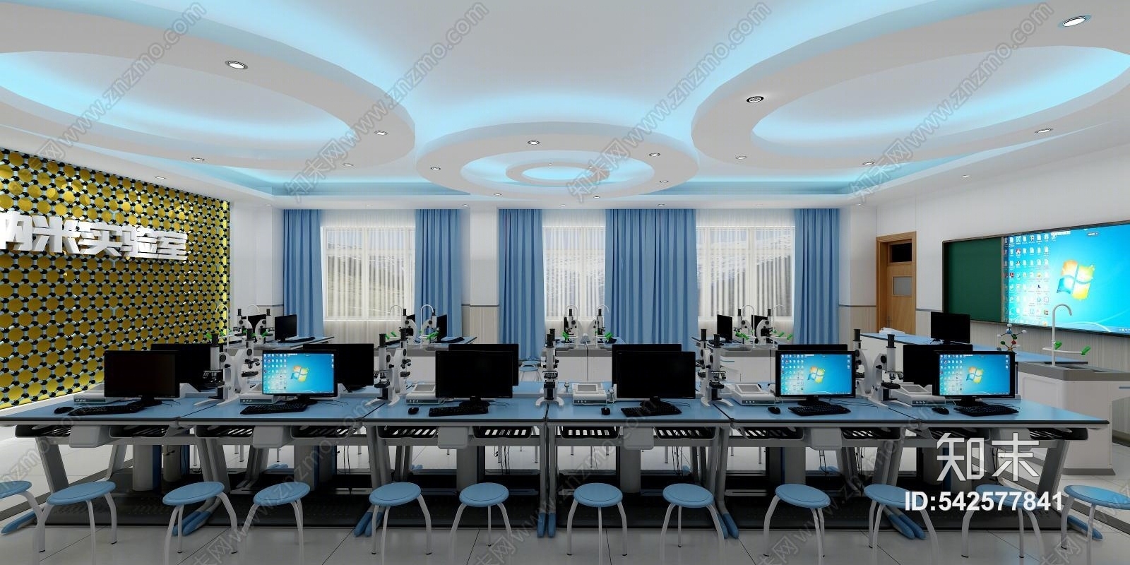 现代教室3D模型下载【ID:542577841】
