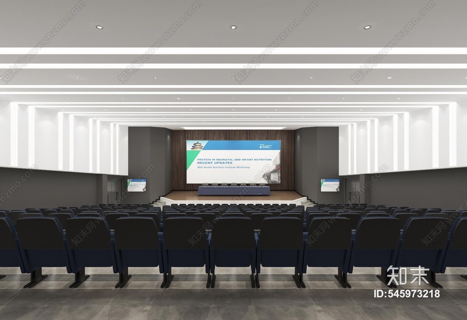 现代学校报告厅礼堂3D模型下载【ID:545973218】