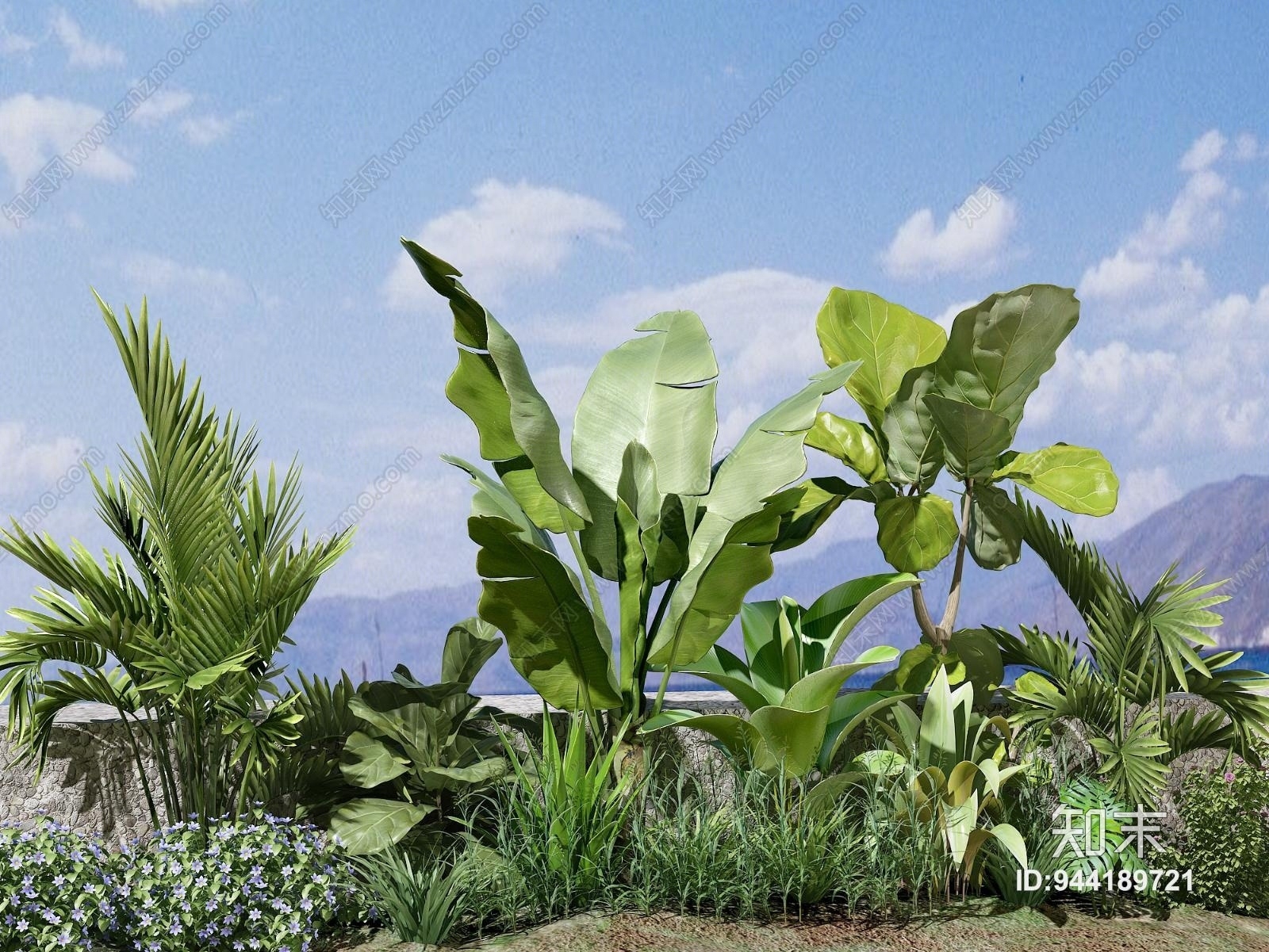 现代户外植物花草3D模型下载【ID:944189721】