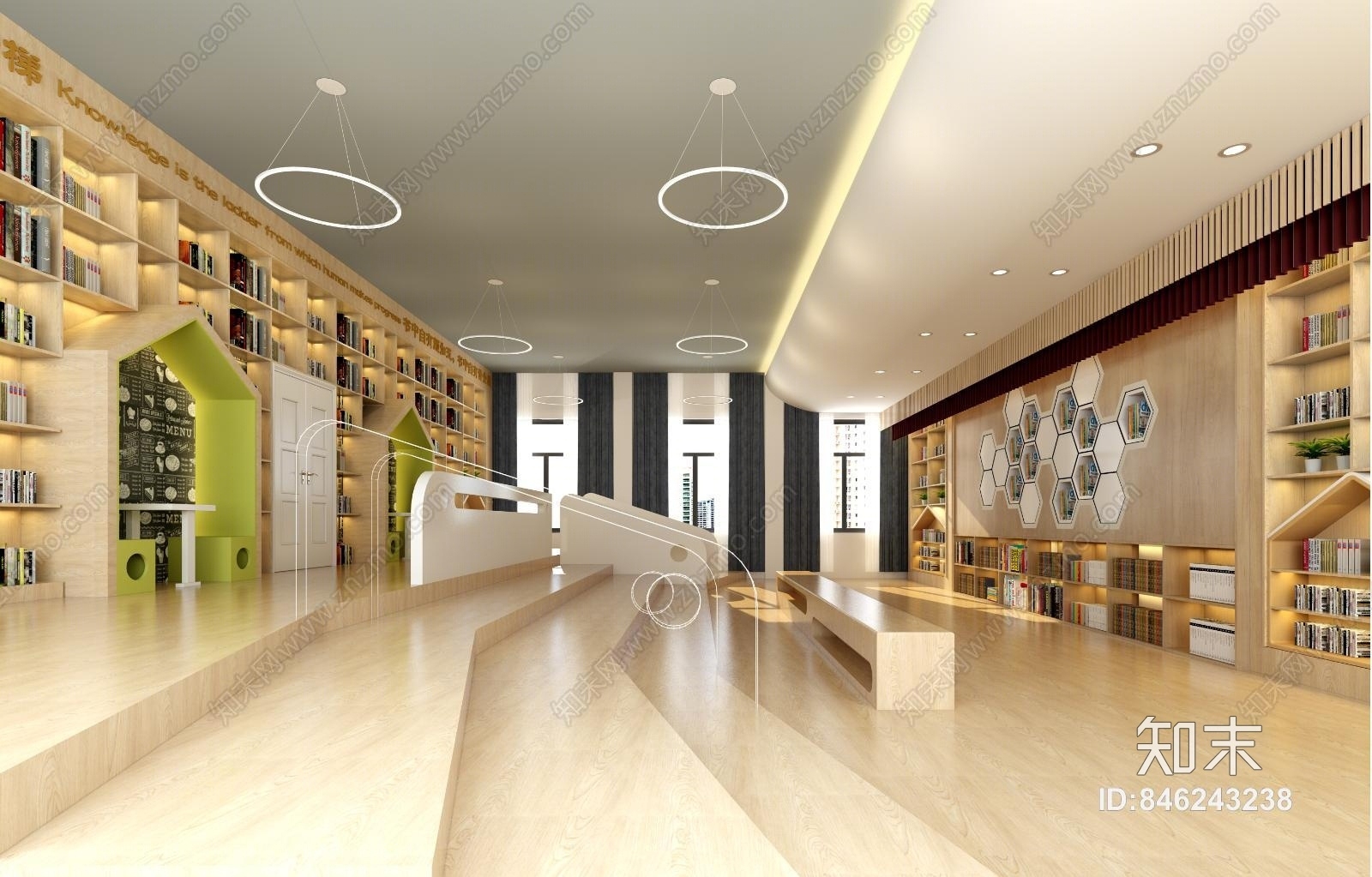现代图书馆3D模型下载【ID:846243238】