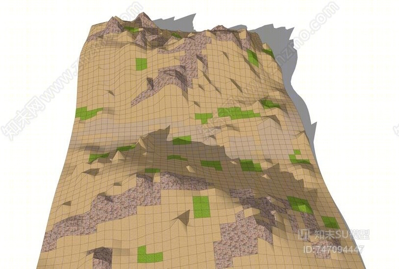 现代山地地形SU模型下载【ID:747094447】