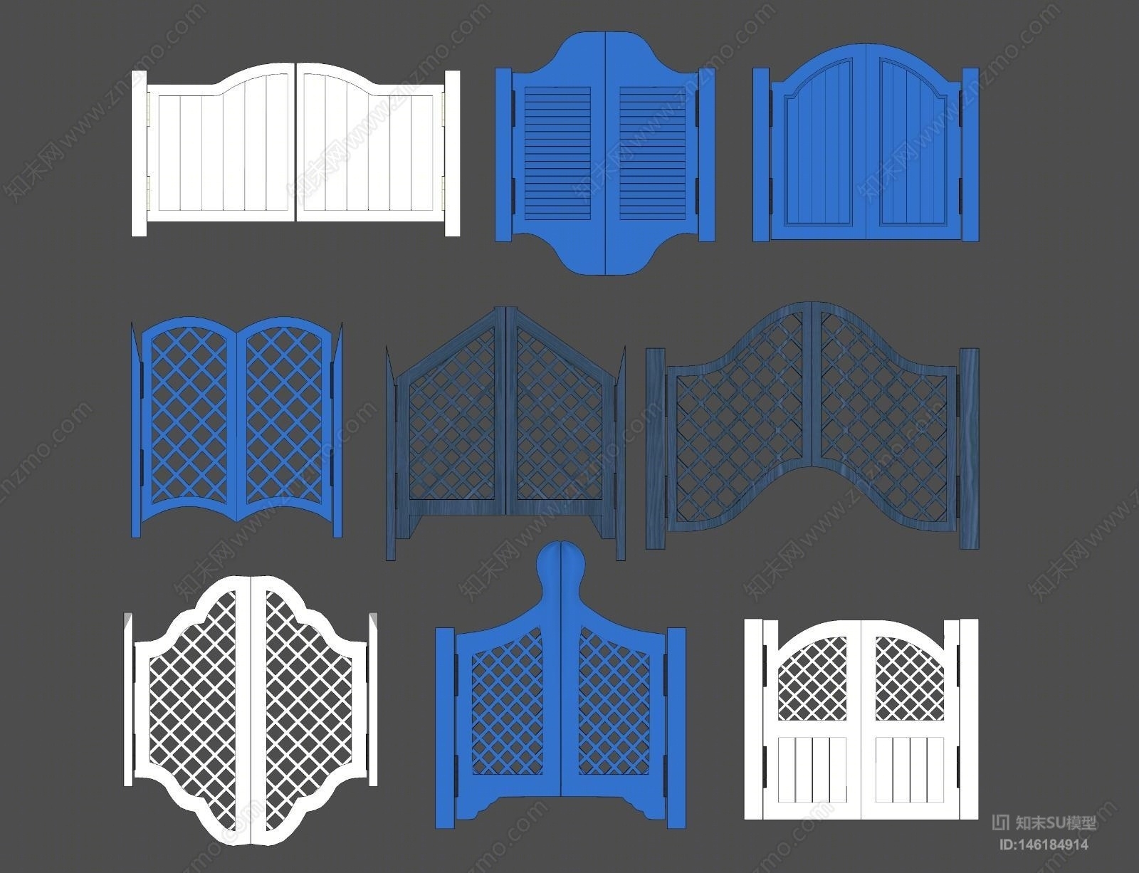 地中海牛仔门SU模型下载【ID:146184914】