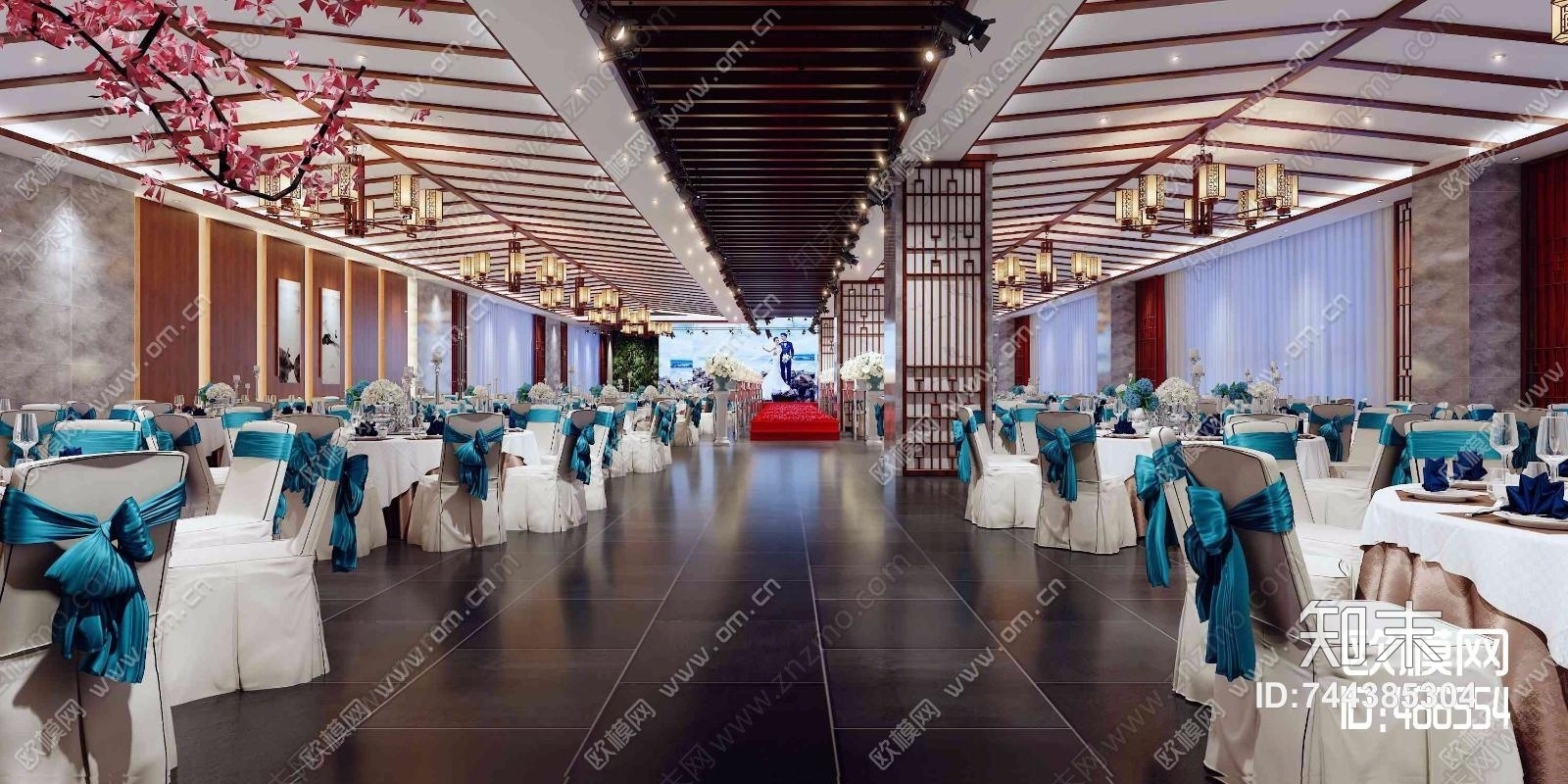 现代婚礼现场3D模型下载【ID:744385304】