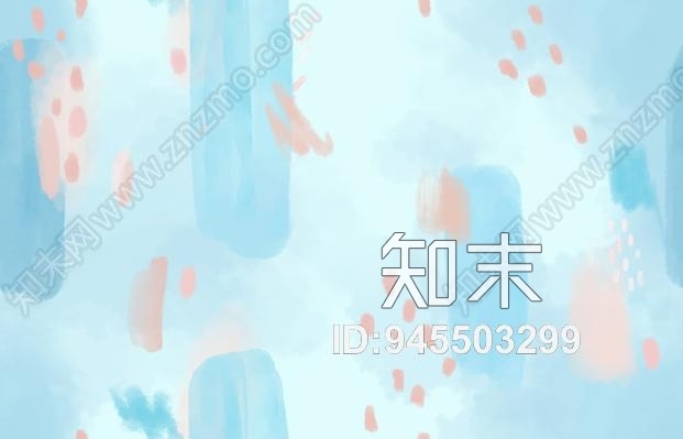 蓝色儿童房壁纸水彩画壁纸贴图下载【ID:945503299】