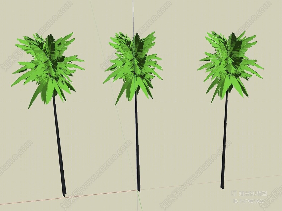 现代热带沙滩景观树SU模型下载【ID:147021632】