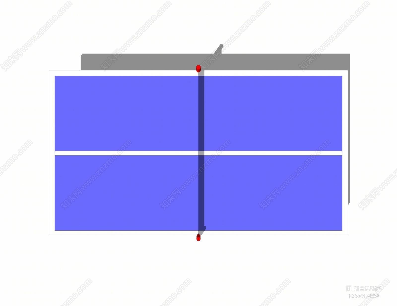 现代风格乒乓球桌SU模型下载【ID:550174550】