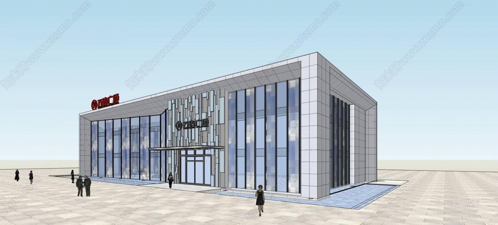 现代万达广场销售中心SU模型下载【ID:342749493】