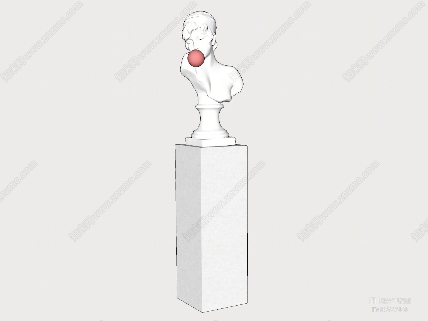 欧式半身人像雕塑SU模型下载【ID:642902843】