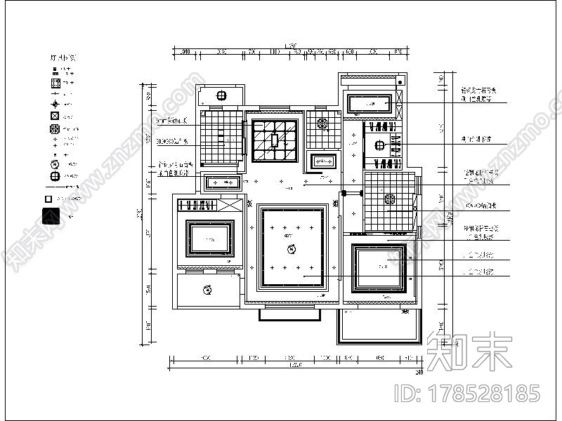 [江西]优雅欧式风格两居室装修图（含效果图）cad施工图下载【ID:178528185】