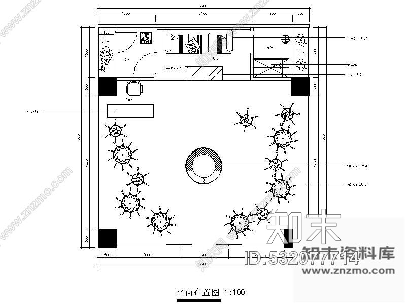 施工图48㎡某服装专卖店装修施工图cad施工图下载【ID:532077714】