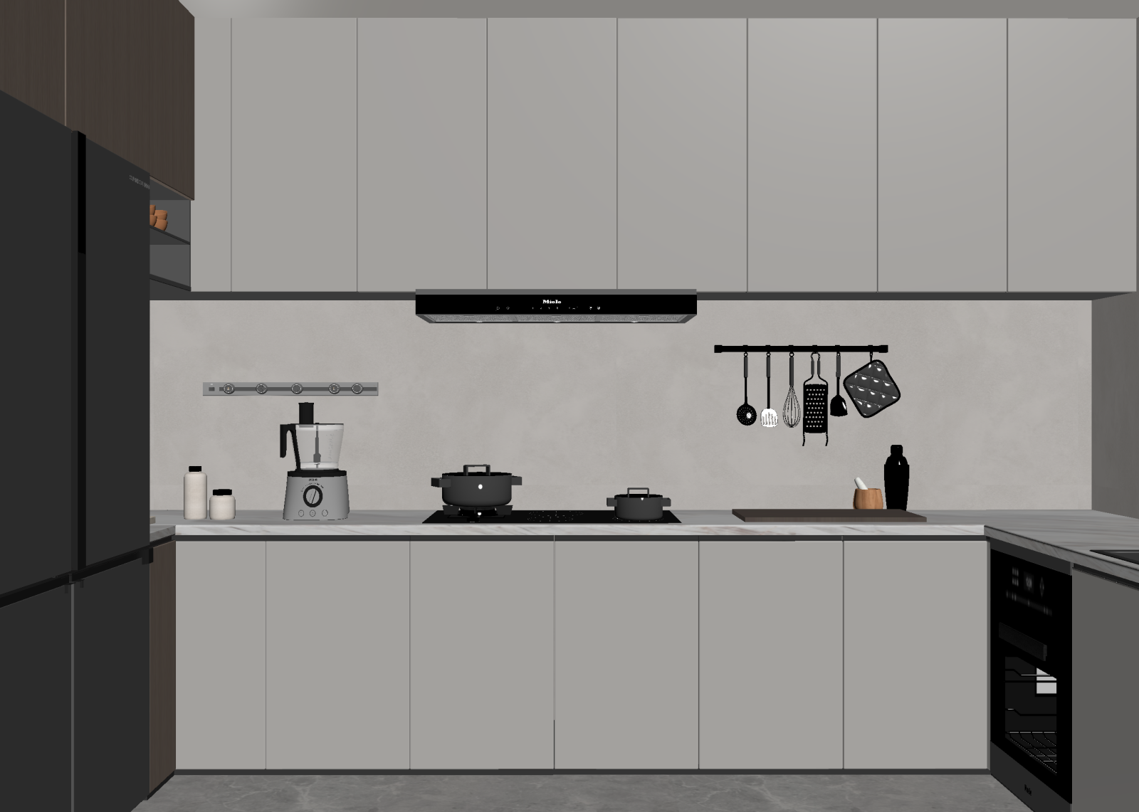 现代封闭式厨房3D模型下载【ID:1214957761】