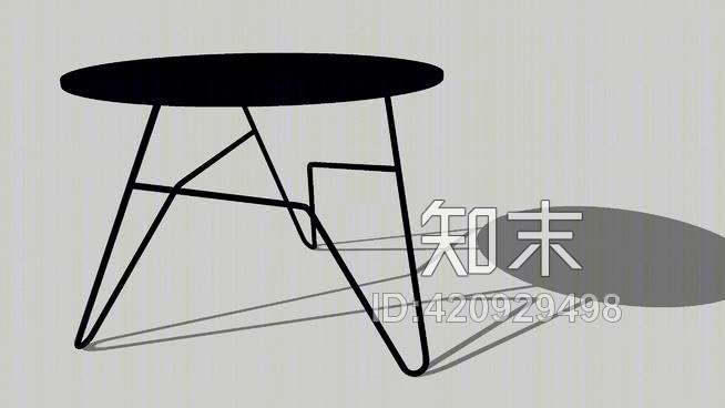 扭台，黑色，直径600毫米，H：450毫米SU模型下载【ID:420929498】