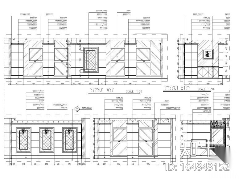 [重庆]1300㎡西餐厅装饰工程施工图设计（附效果图）cad施工图下载【ID:164843152】