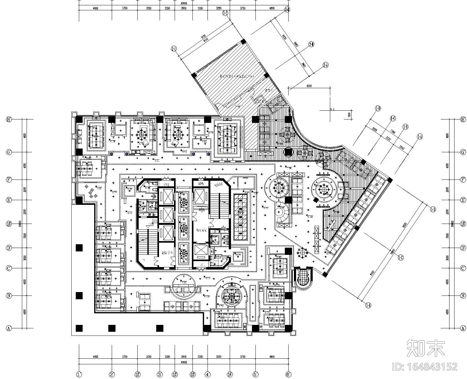 [重庆]1300㎡西餐厅装饰工程施工图设计（附效果图）cad施工图下载【ID:164843152】