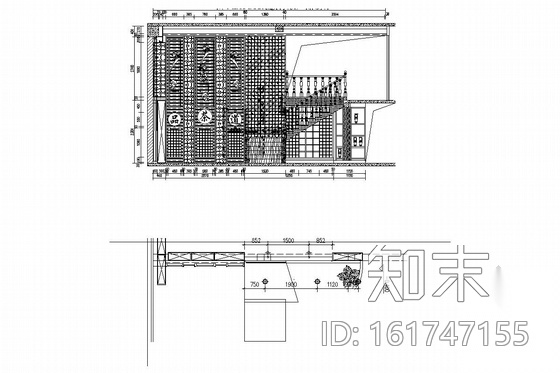 [江西]优雅中式风格商务茶馆室内装修图（含效果图）cad施工图下载【ID:161747155】