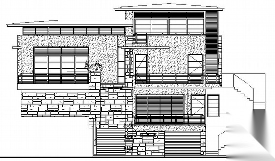 某三层坡地别墅建筑施工图cad施工图下载【ID:149894148】