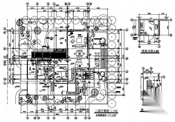 某三层坡地别墅建筑施工图cad施工图下载【ID:149894148】