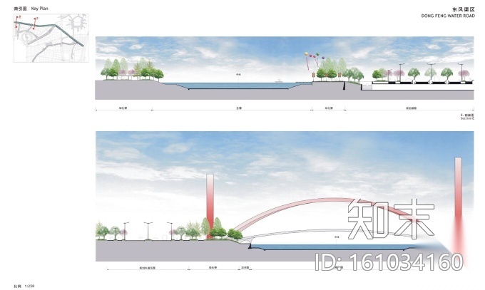 [河南]郑州市某河河一渠景观设计方案cad施工图下载【ID:161034160】