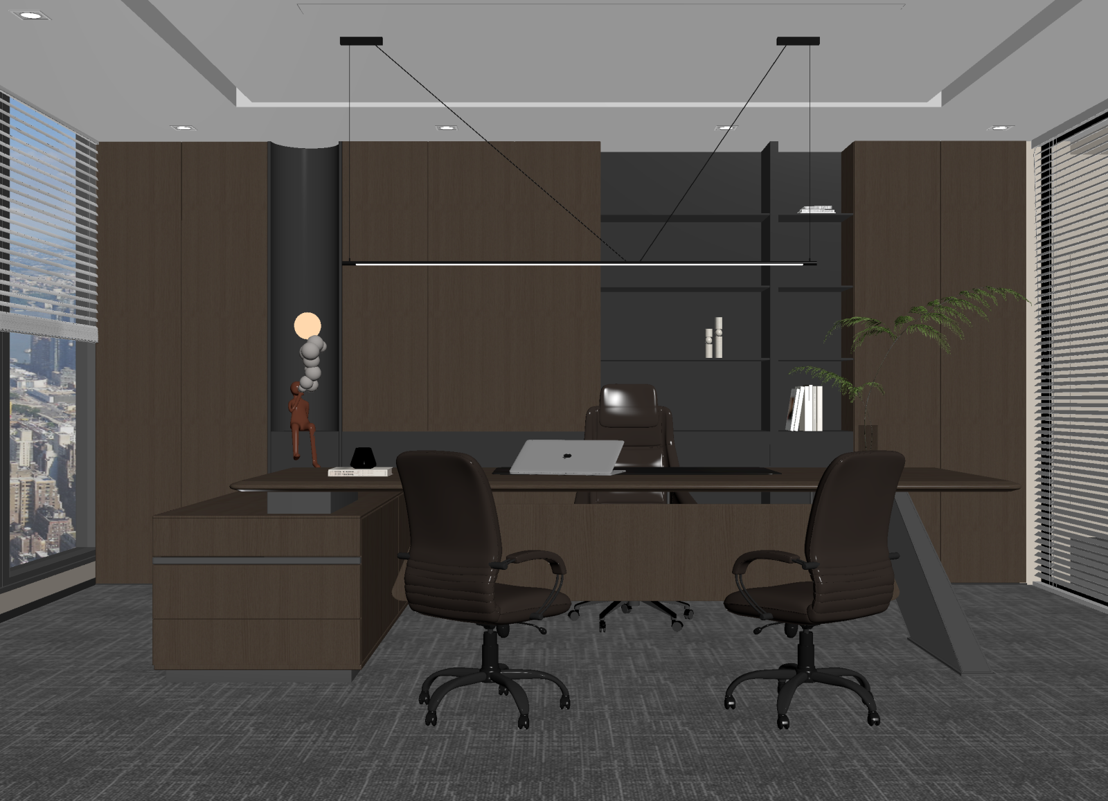 现代经理办公室3D模型下载【ID:1215031526】