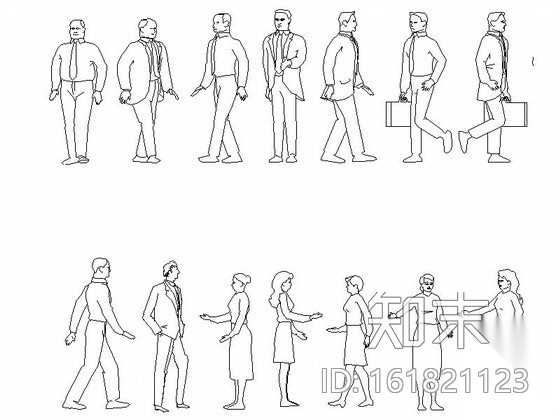 各种姿势人物CAD图块下载施工图下载【ID:161821123】