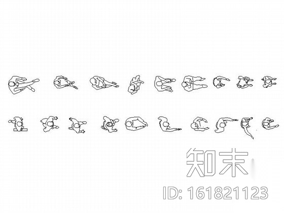 各种姿势人物CAD图块下载施工图下载【ID:161821123】