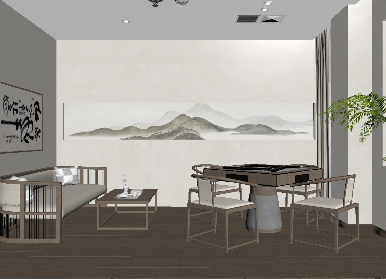 现代茶室3D模型下载【ID:1214705412】