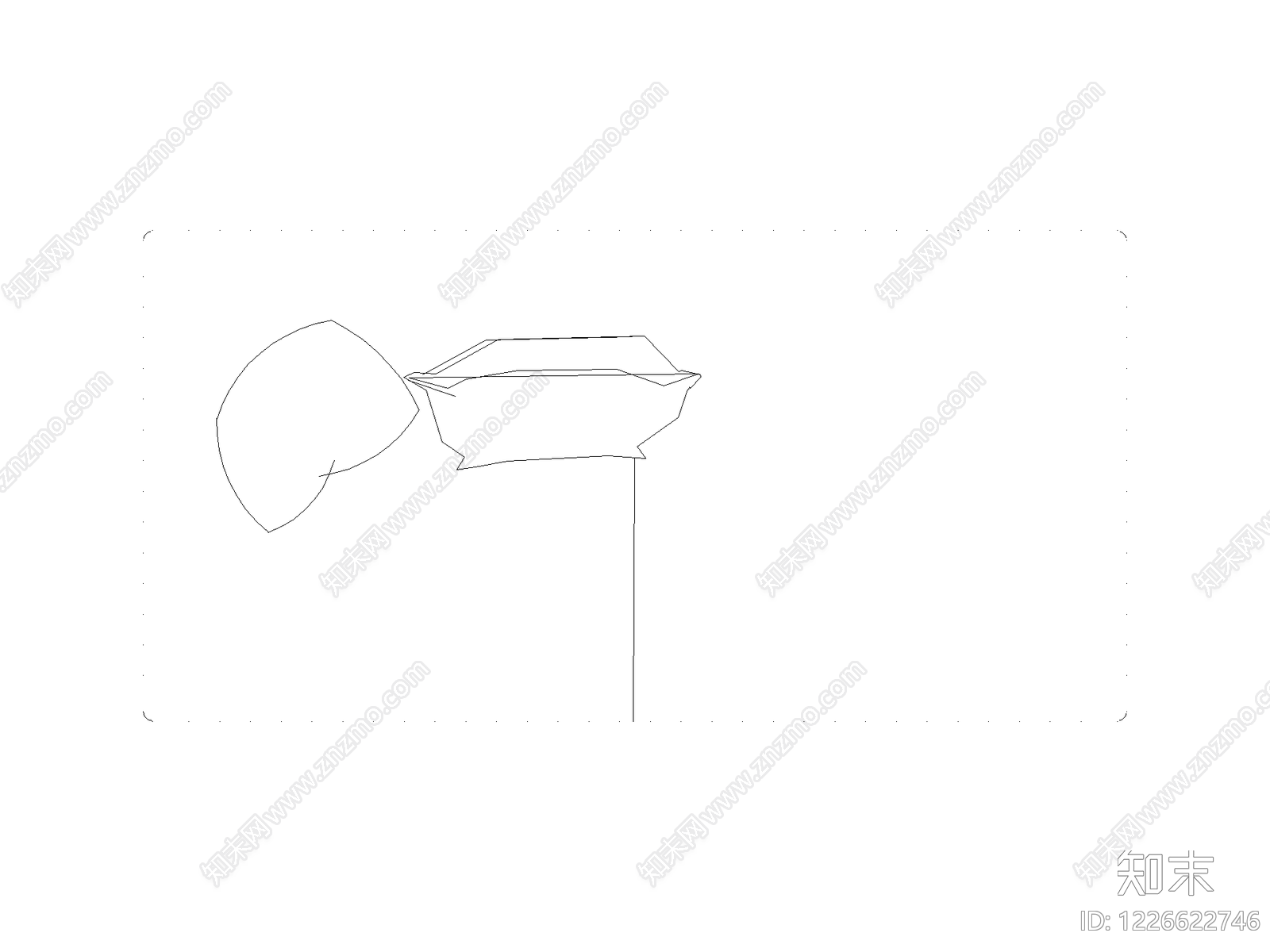 现代,意式遮阳伞CAD图纸