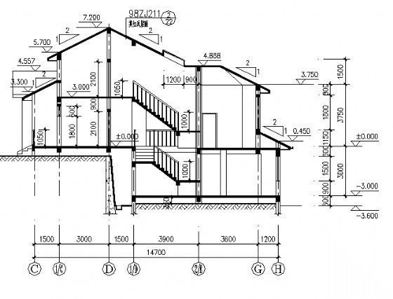 某别墅建筑方案图D6户型cad施工图下载【ID:149923196】