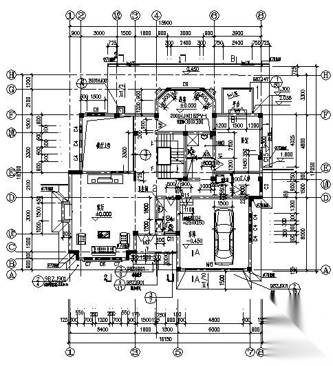 某别墅建筑方案图D6户型cad施工图下载【ID:149923196】
