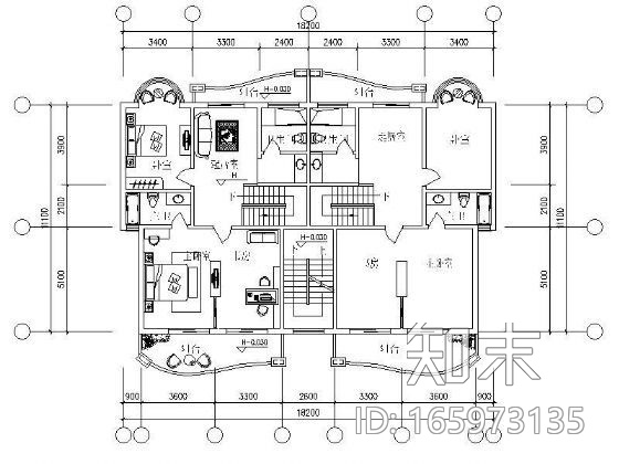 房地产多个标准层户型图cad施工图下载【ID:165973135】